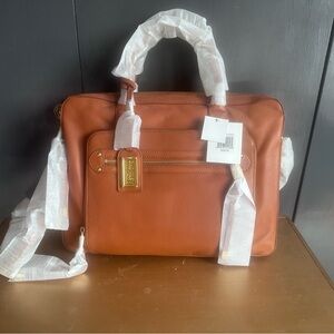 NET Badgley Mischka “Felicia” Satchel in Cognac Leather